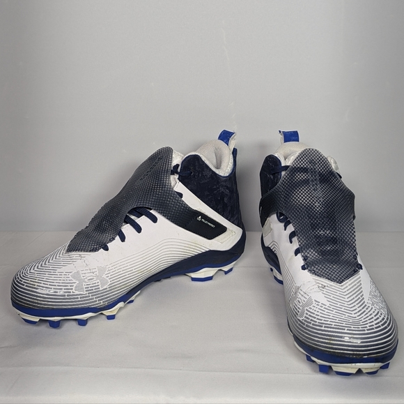 Under Armour Mens Highlight Hammer Mc Football Shoe Sz 12.5 blue/white - Picture 2 of 4